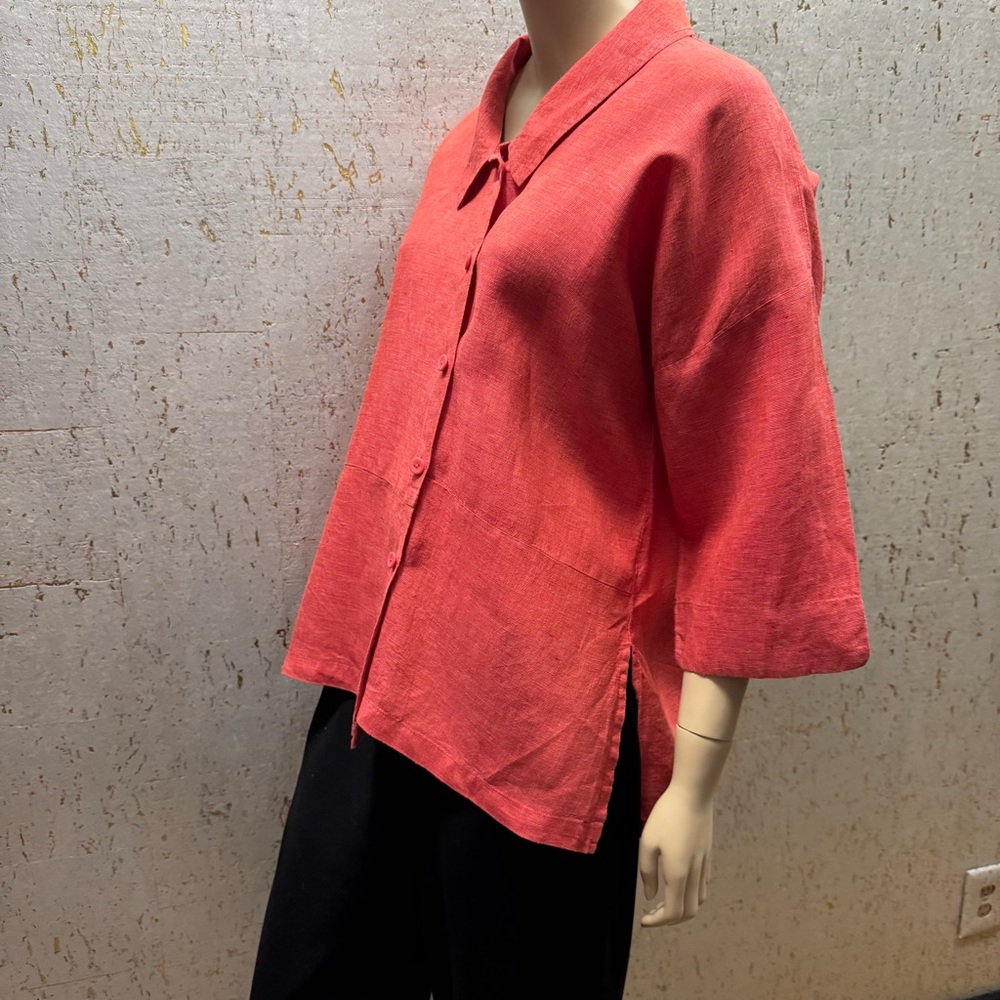 Flax 100% Linen Spirit Blouse size L oversized